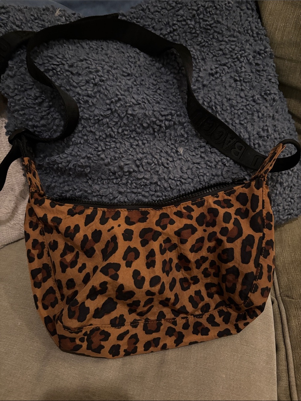 BAGGU Leopard Print Crossbody Bag - Brown and Black - Picture 2 of 5